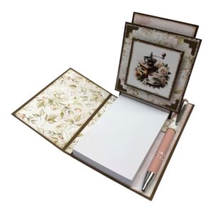 Kit 4 Staffeli Notatblokk - Rosa/Brun - Kaffe - Bilde 1