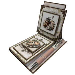 Kit 4 Staffeli Notatblokk - Rosa/Brun - Kaffe - Bilde 2