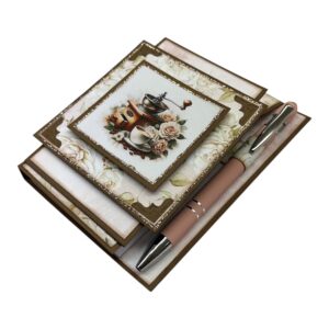 Kit 4 Staffeli Notatblokk - Rosa/Brun - Kaffe - Bilde 3