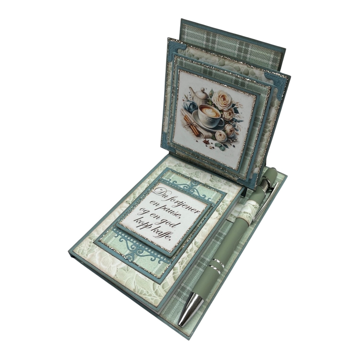 Kit 5 Staffeli Notatblokk - Grønn - Kaffe - Bilde 2