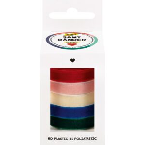 Fløyelsbånd 10mm - fem farger - Bilde 1