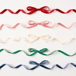 Fløyelsbånd 10mm - fem farger - Bilde 2