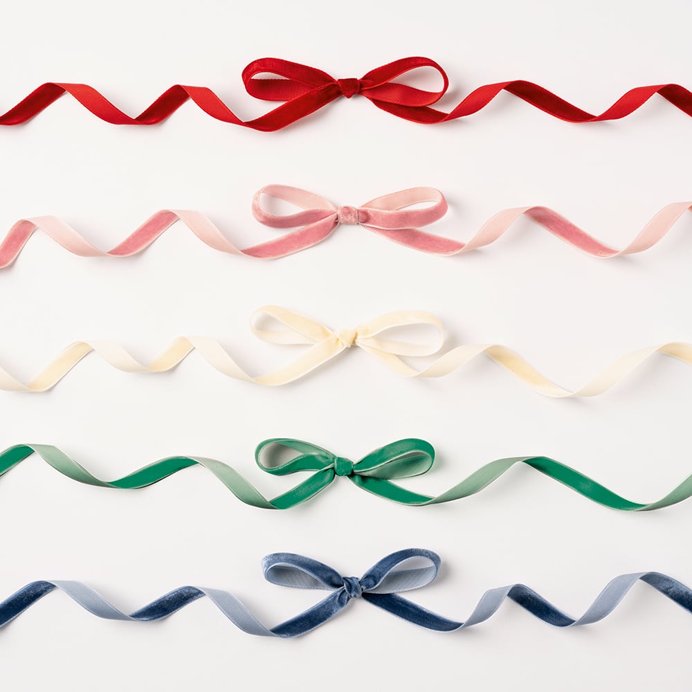 Fløyelsbånd 10mm - fem farger - Bilde 2