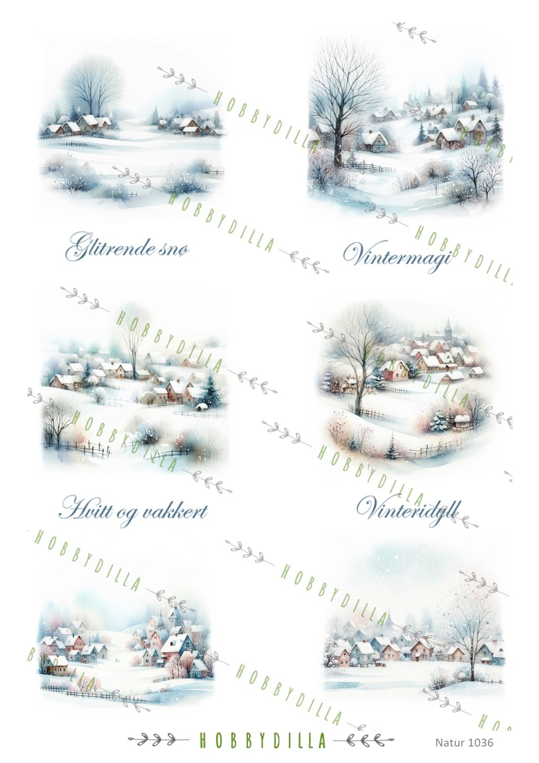 Motivark  Natur 1036 M Vinterlandsby - Bilde 1