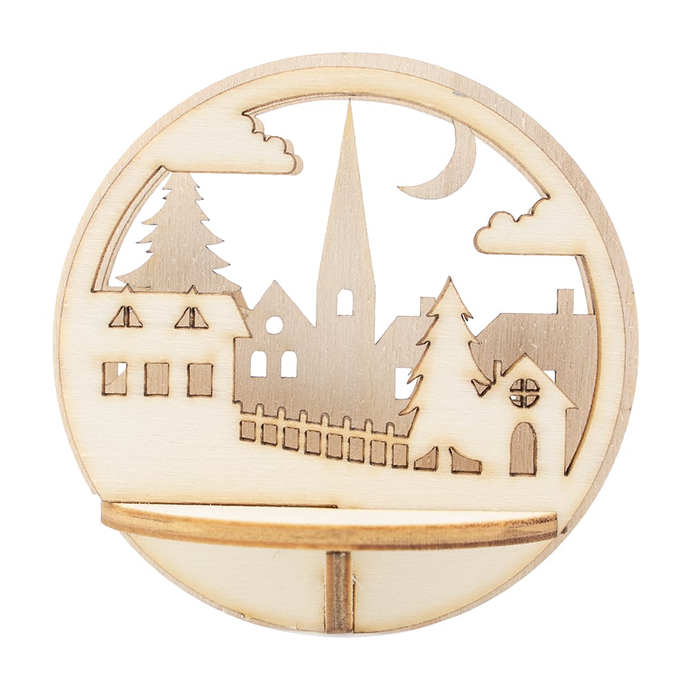 Figursett i tre – Julekule Ø: 78mm – Landsby - Bilde 1