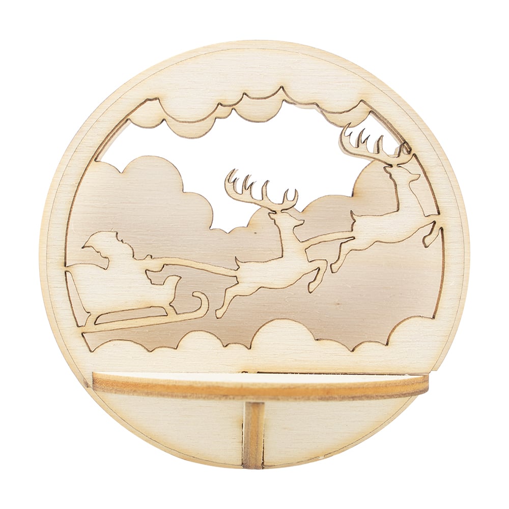 Figursett i tre – Julekule Ø: 78mm – Reinsdyrslede - Bilde 1