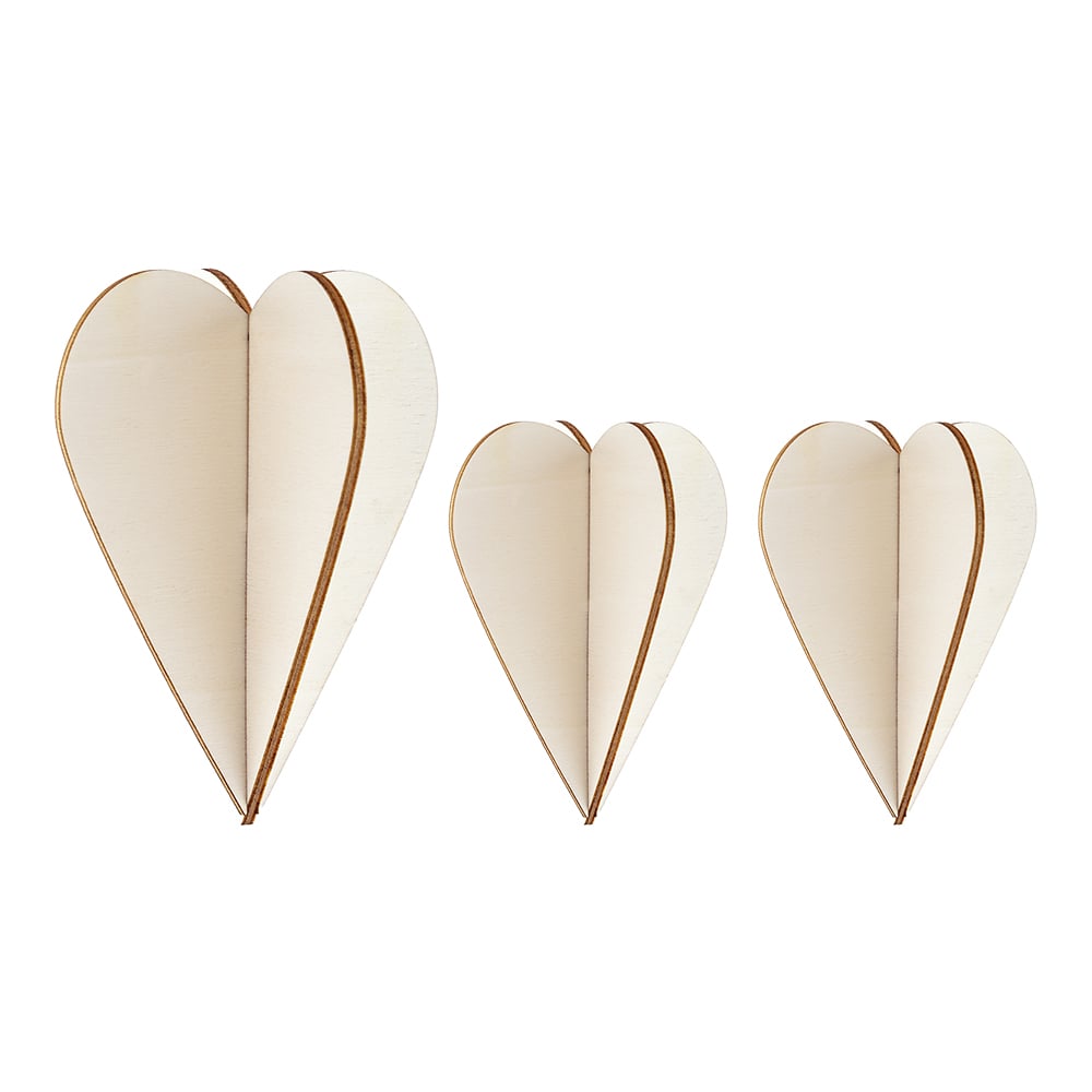 Figursett i tre 3stk – Hjerter - Bilde 1