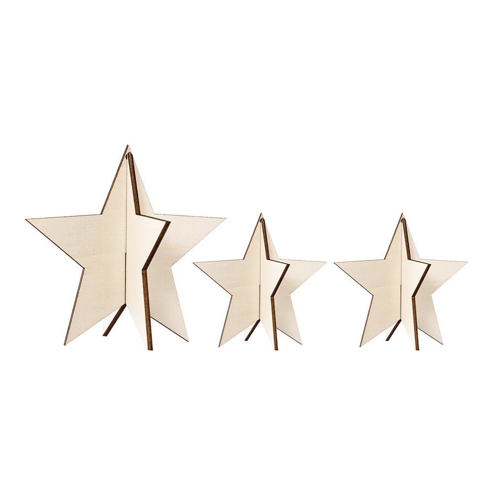 Figursett i tre 3stk – Stjerner - Bilde 1