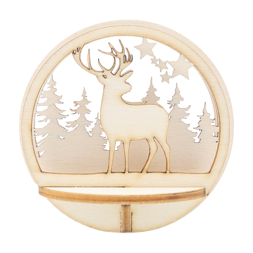 Figursett i tre – Julekule Ø: 78mm – Hjort - Bilde 1