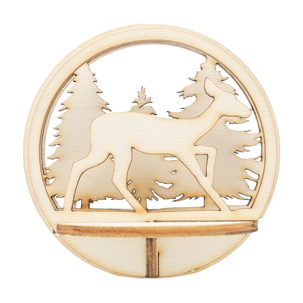 Figursett i tre – Julekule Ø: 78mm – Rådyr - Bilde 1