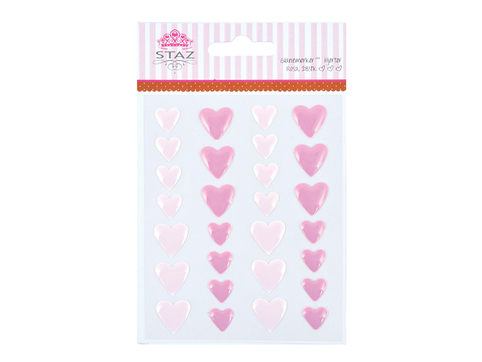 Staz Glanzmerker Hjerter Rosa - Bilde 1