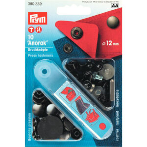 Prym Trykknapper Anorak 12mm 10stk – Sort - Bilde 2