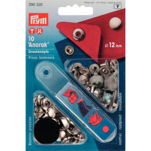 Prym Trykknapper Anorak 12mm 10stk – Sølv - Bilde 1