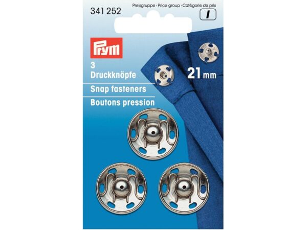 4297.jpg Prym trykknapper 21mm, 3stk - sølv