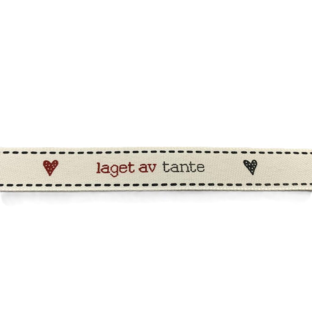 Bånd `Laget av tante`15mm