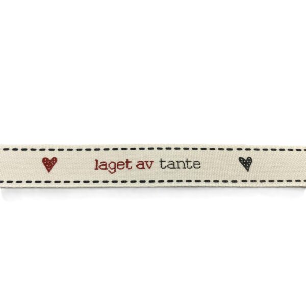 Bånd `Laget av tante`15mm