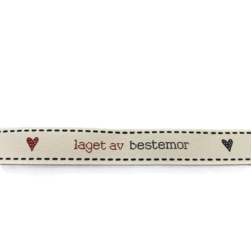 Bånd `Laget av bestemor`15mm