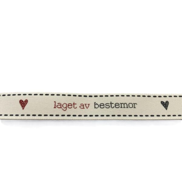 Bånd `Laget av bestemor`15mm