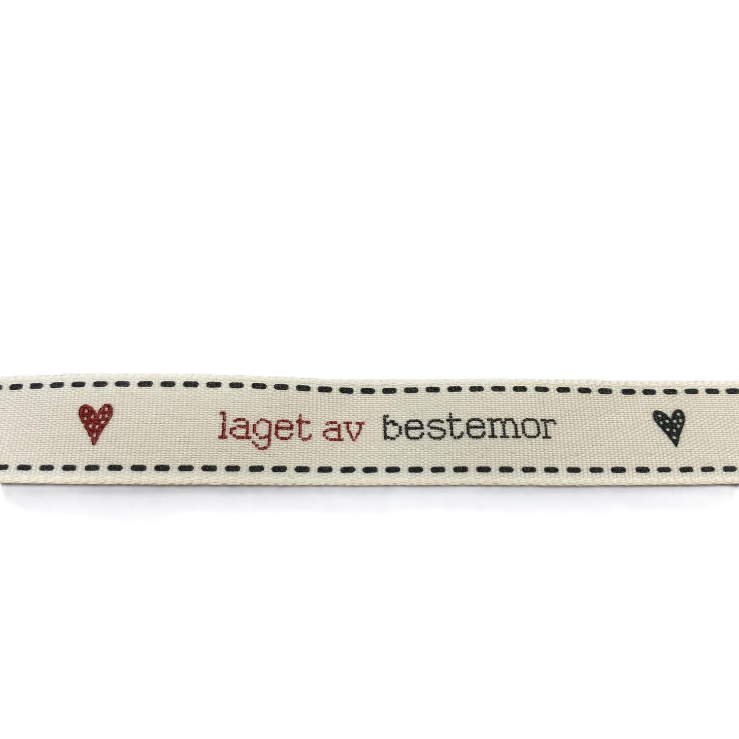 Bånd `Laget av bestemor`15mm - Bilde 1