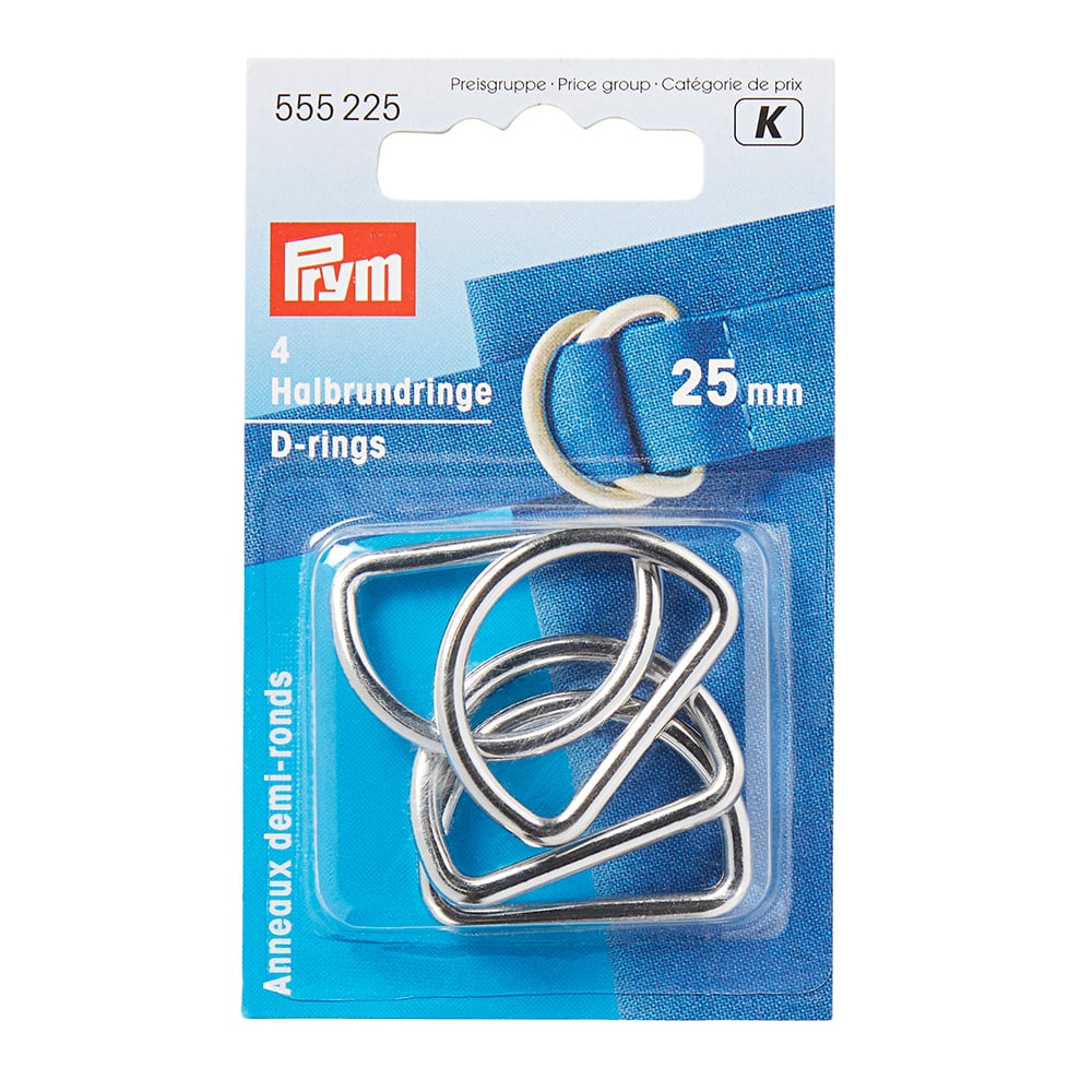 Prym D-ring 25mm 4stk – Sølv - Bilde 1