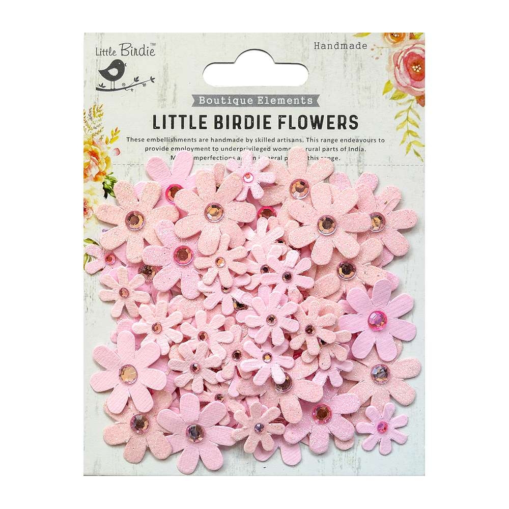 Little Birdie Sparkle Florettes Pearl Pink 80Pc - Bilde 1