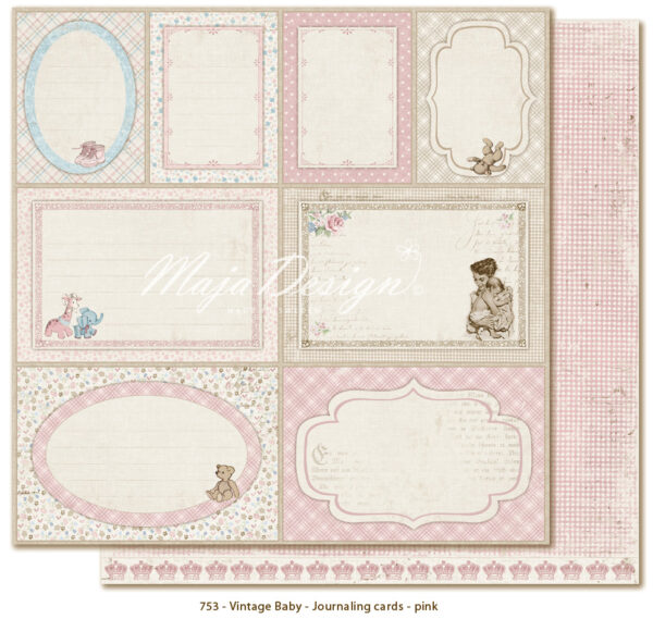 Maja Design Vintage Baby -  Journaling cards pink