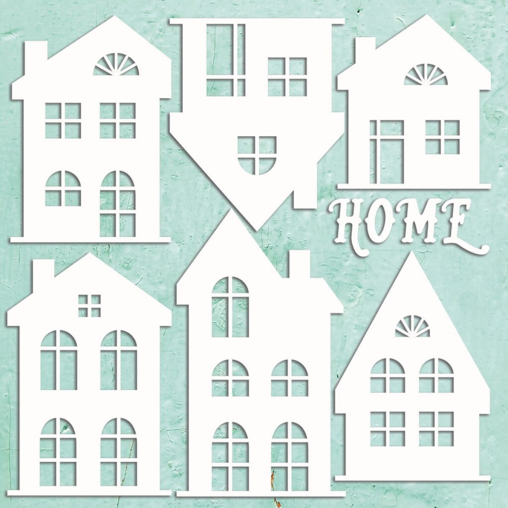 Mintay Chipboard  - Houses Set