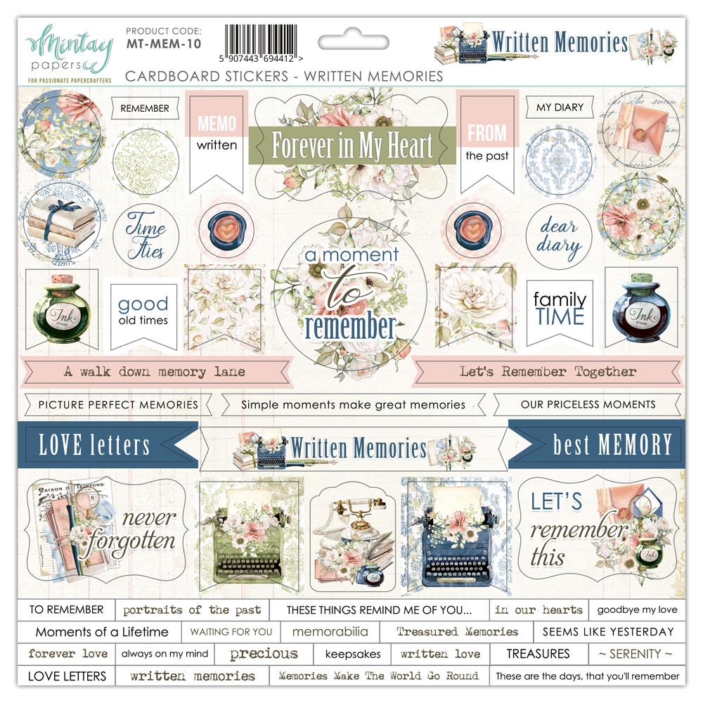Mintay Written Memories 10 Cardboard stickers - Bilde 1