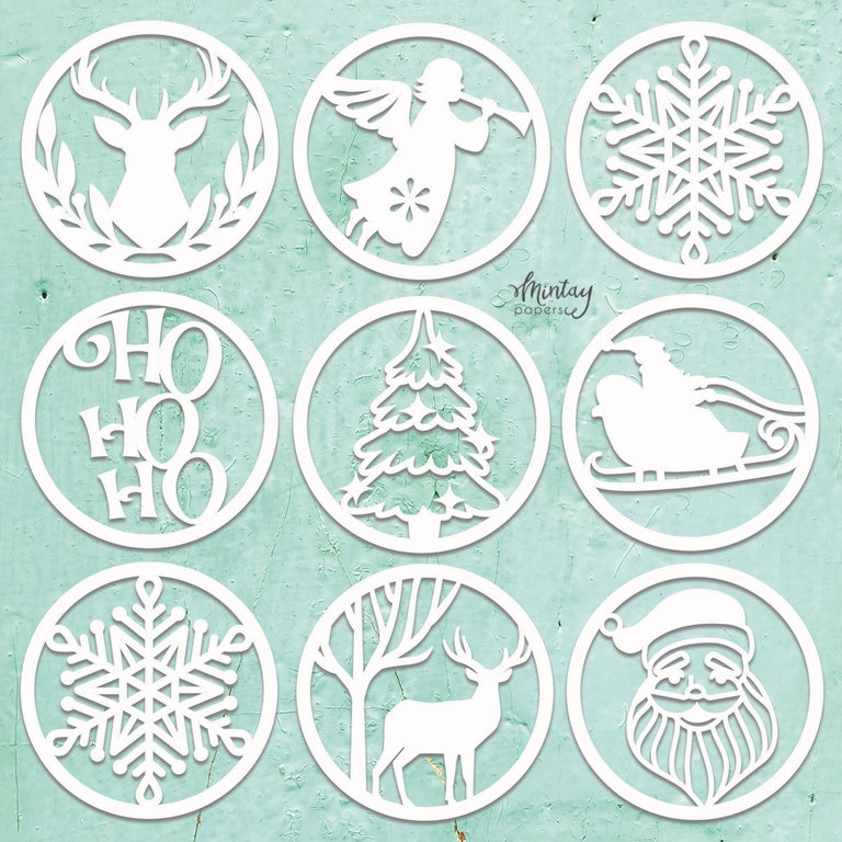 Mintay Chipboard  - Christmas Circles - Bilde 1