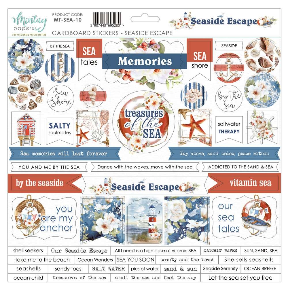 Mintay Seaside Escape 10 Cardstock stickers - Bilde 1