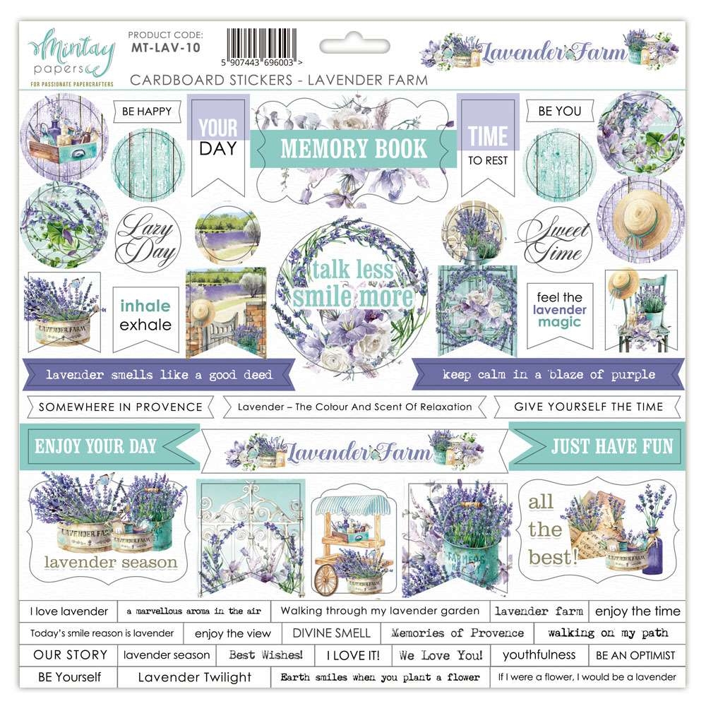 Mintay Lavender Farm 10 Cardboard stikers - Bilde 1