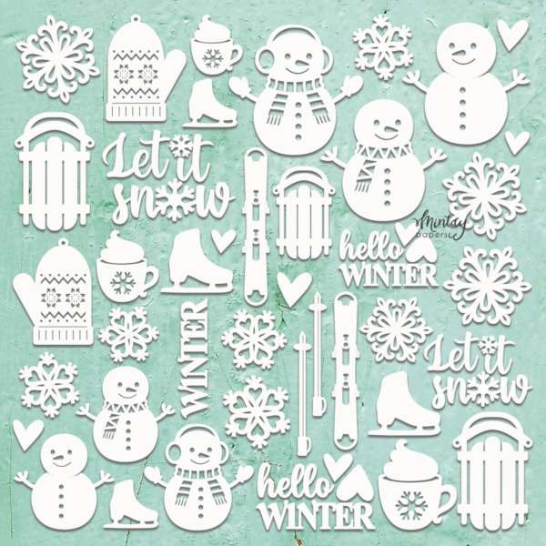 Mintay Chipboard - Decor-  Winter Time