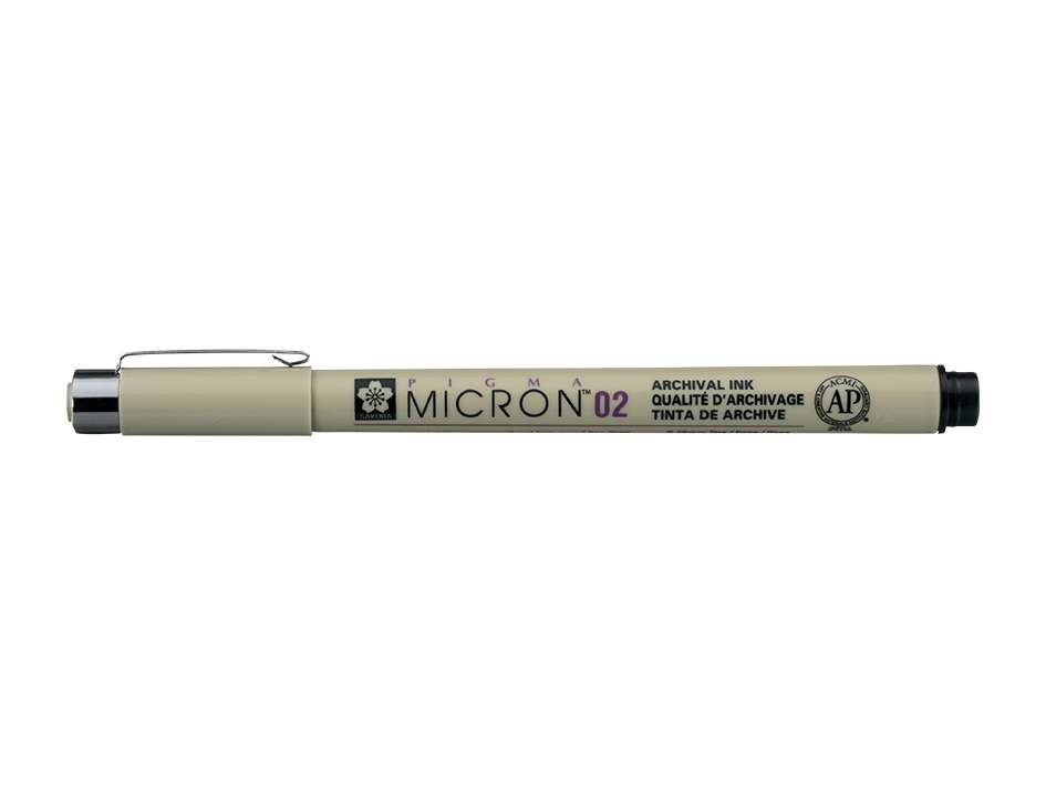 Sakura Pigma Micron 02 – 0,30mm – 49 Sort - Bilde 1