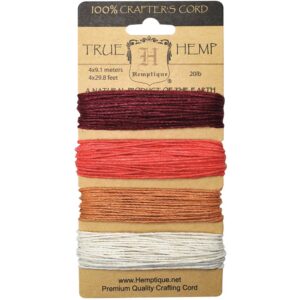 Hemptique Hemp Cord 20lb 120' Coral Reef