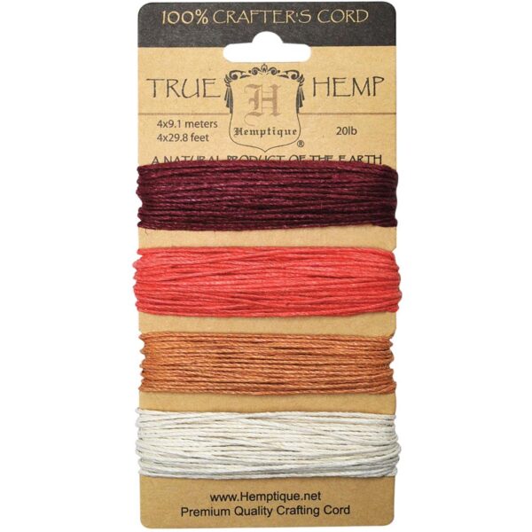 Hemptique Hemp Cord 20lb 120' Coral Reef