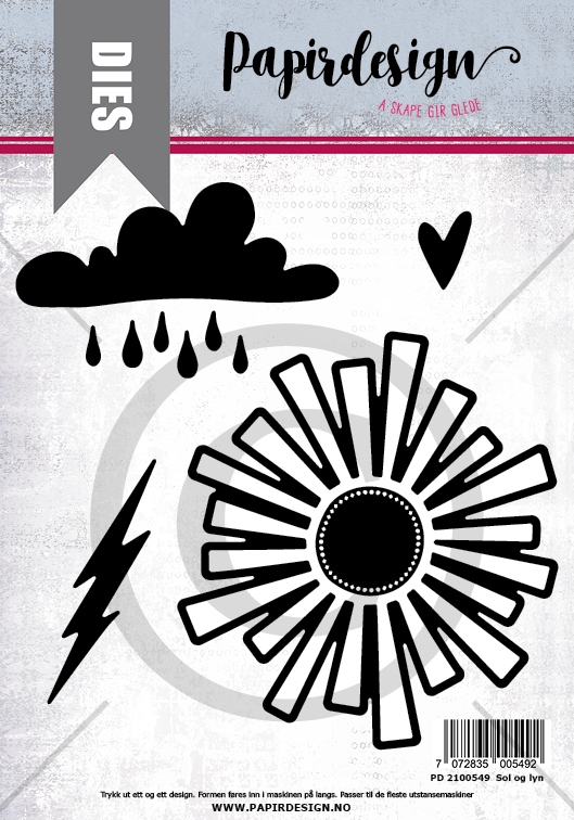 Papirdeisgn Sol og lyn  Dies