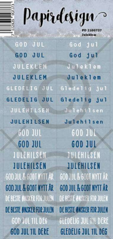 Papirdesign klistremerke  Juleklem, blå