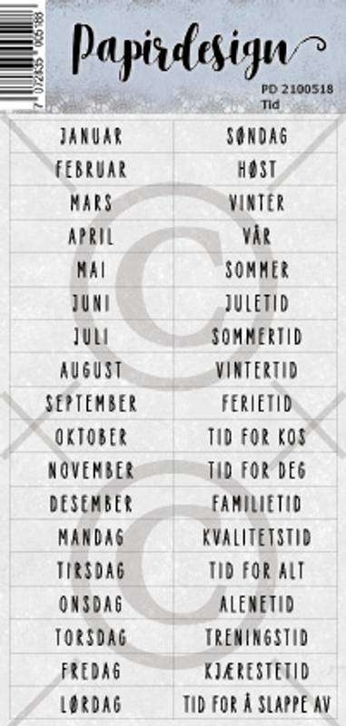 Papirdesign klistremerke Tid