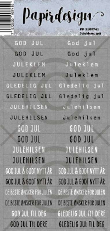 Papirdesign klistremerke Juleklem, grå