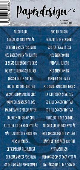 Papirdesign Klistremerke Julefred Blå