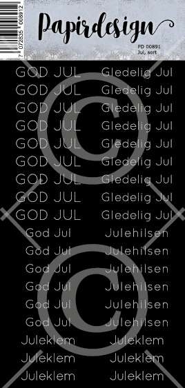 Papirdesign Klistremerke Jul Sort