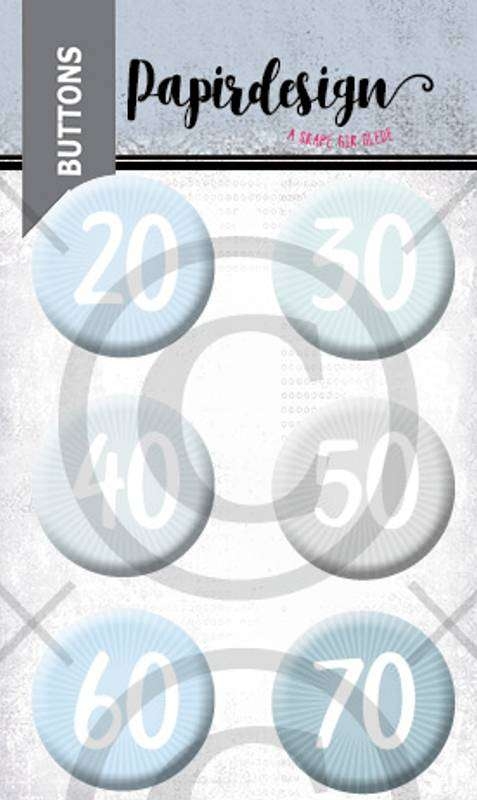 Papirdesign buttons  Tall, blå