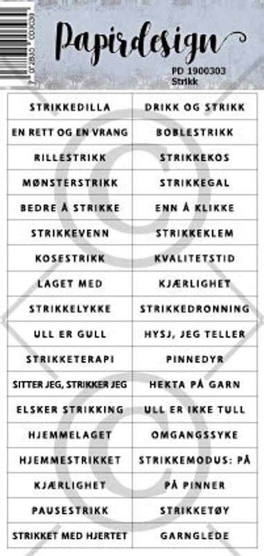 Papirdesign klistremerke  Strikk