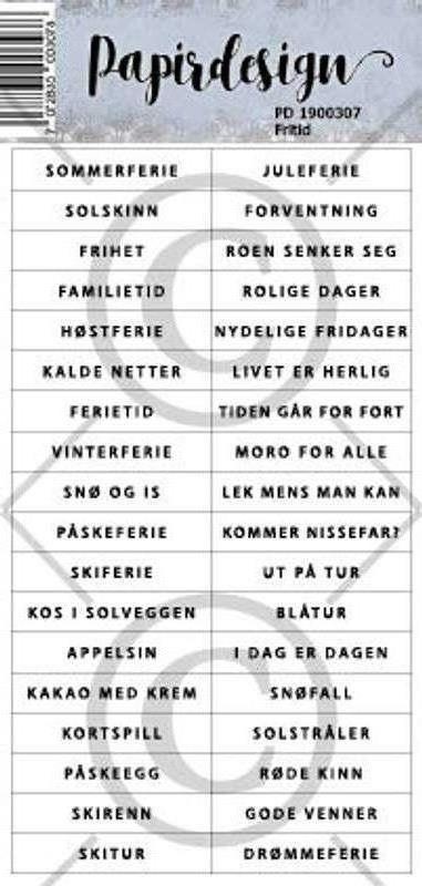 Papirdesign Klistremerke - Fritid