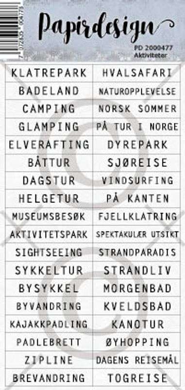 Papirdesign klistremerke Aktiviteter