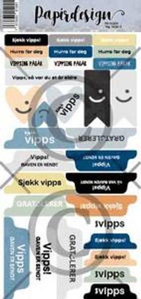Papirdesign Klistremerke - Tag Vipps 2