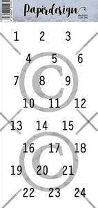 Papirdesign Runde Klistremerker 1-24 Hvit