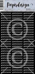 Papirdesign Klistremerker Gratulerer 10, sort