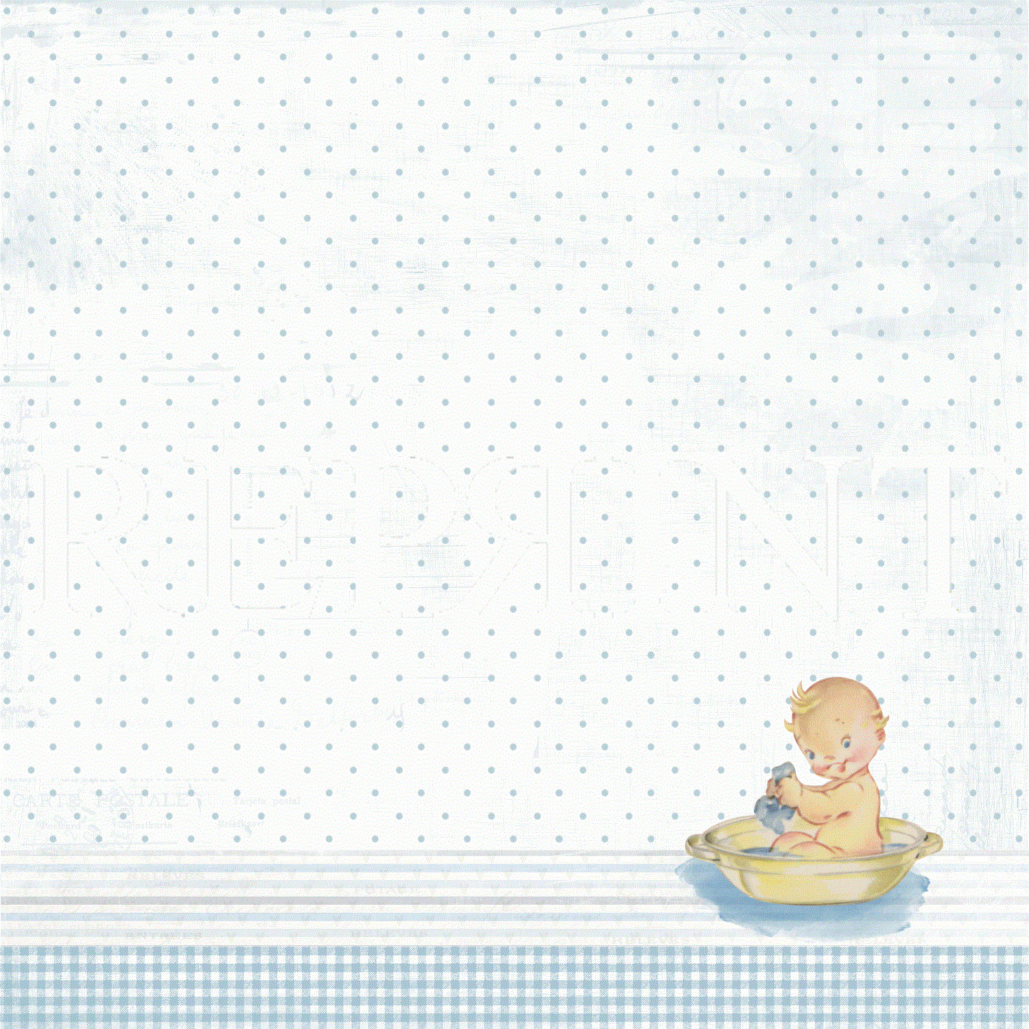 Reprint It´s a boy Collection - Baby in bath tub - Bilde 1