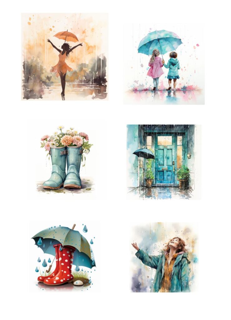 Reprint - Singing in the rain - A4 Klippeark